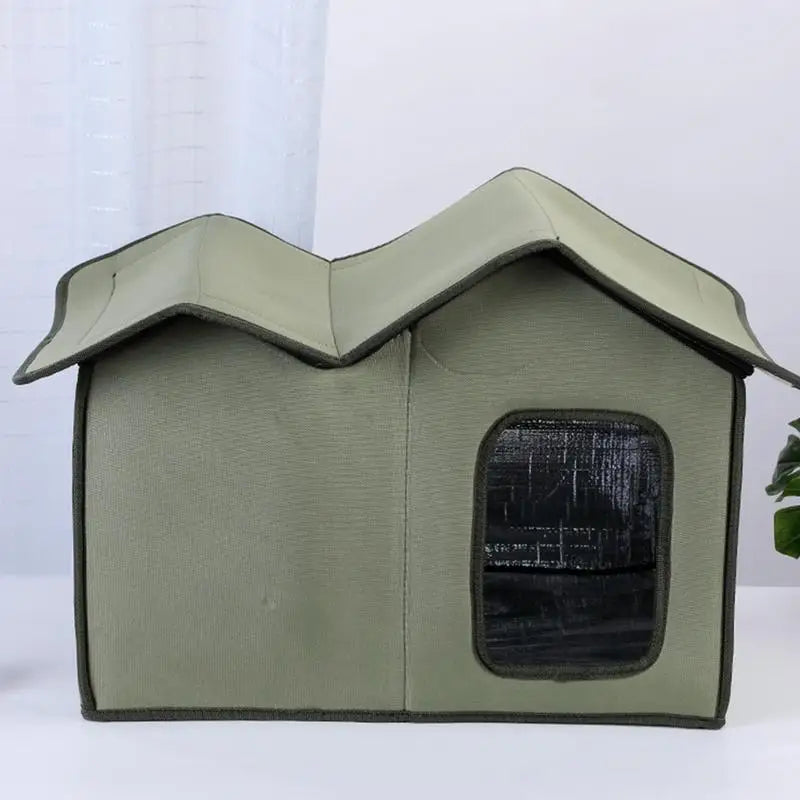 Cat Outdoor House Large Insulated Cat Shelter Waterproof Weatherproof Pet House With Transparent Door Washable Cat Hut For Cat