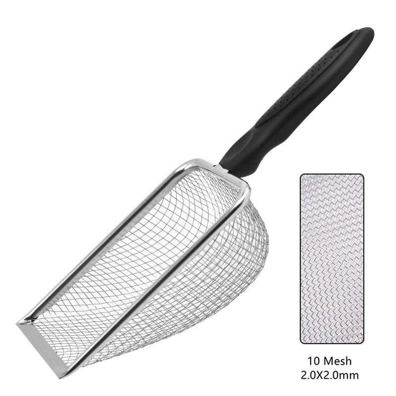 Pet Cleaning Tools Stainless Steel Feces Shovel Net Cat Litter Shovel Reptiles Lizard Sand Shovel Mesh Screen Fecal Spoon