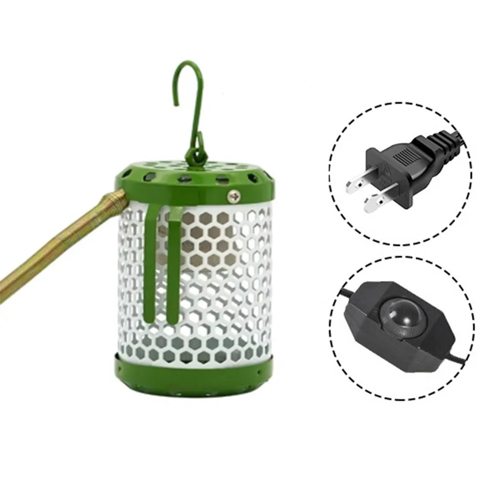 Anti-Bite Pet Parrot Heat Preservation Lamp Metal Chew-Proof Wire Anti-Scalding Bird Cage Heater US/EU/UK Plug in with Hook