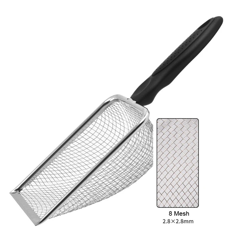 Pet Cleaning Tools Stainless Steel Feces Shovel Net Cat Litter Shovel Reptiles Lizard Sand Shovel Mesh Screen Fecal Spoon