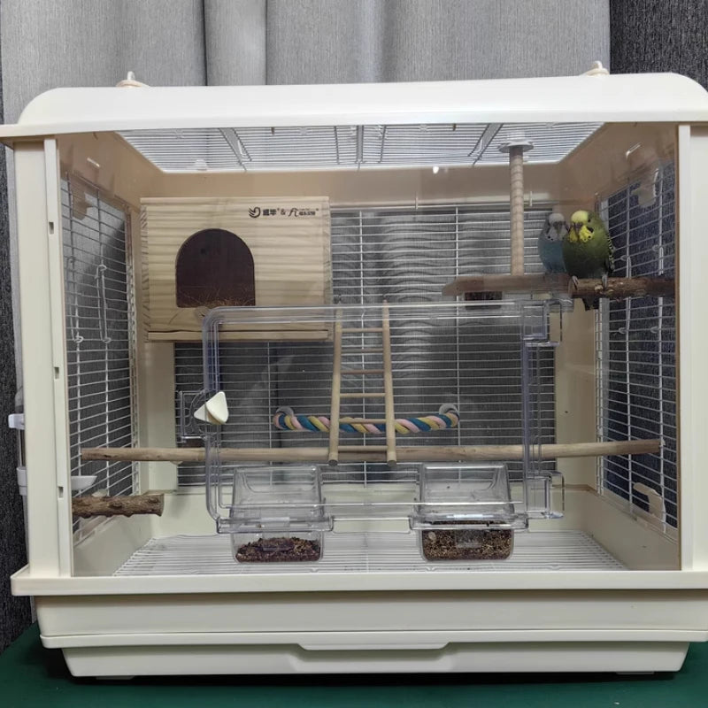 Wooden Bird House Nest Birds Breeding Box Pet Bird House Nest Bird Parrot Breeding Cages Pet Accessories Home Balcony Decoration