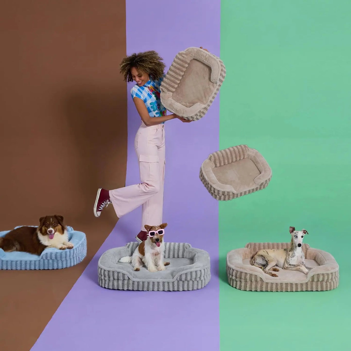 Medium Orthopedic Dog Bed with Waterproof Cover, Non-Slip Bottom, and Washable Removable Grey Sofa