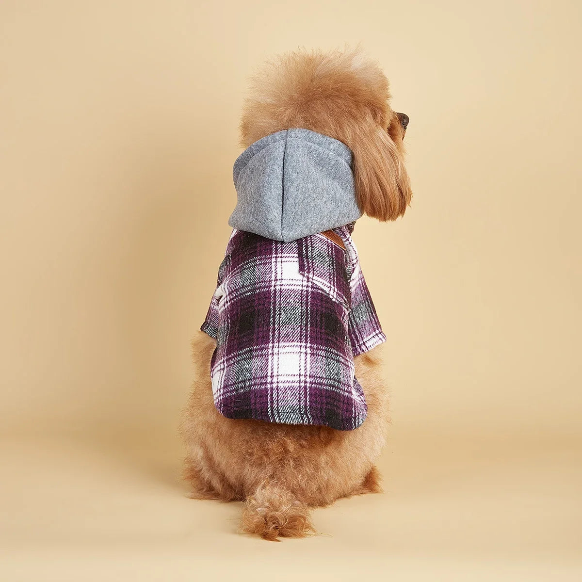 Dog Clothes Hoodie for Small Dogs Costume  Puppy Sweatshirts Classical Plaid Pet Doggie Clothes with Pocket Soft Warm Pet Cats C
