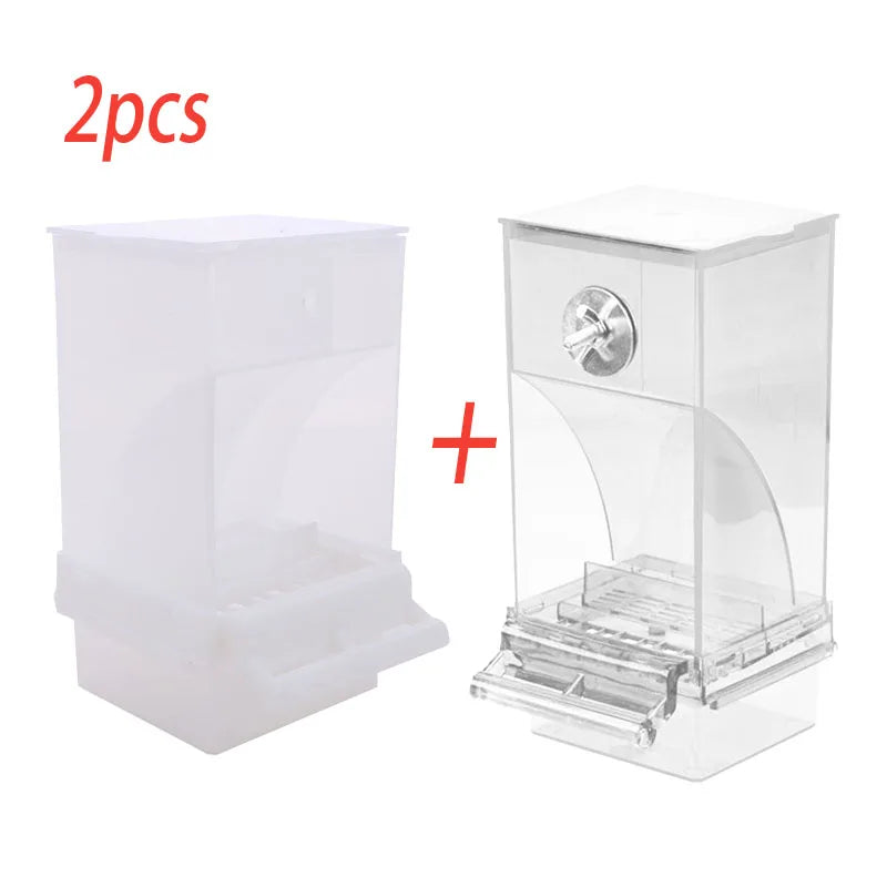 No Mess Bird Feeders Automatic Parrot Feeder Drinker Acrylic Seed Food Container Cage Accessories For Small And Medium Parakeets