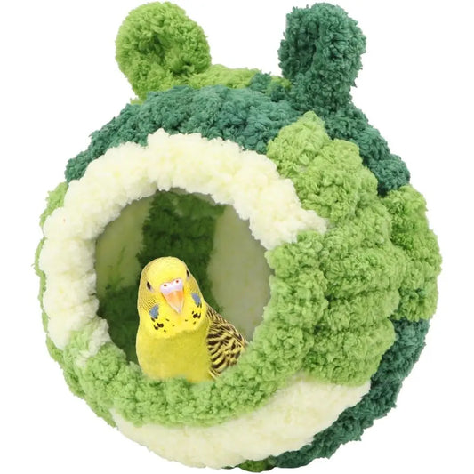 Bird Nest Bed Breeding House Winter Warm Snuggle Hut for Budgies Parakeets Cockatiels Lovebirds Canaries (Green)