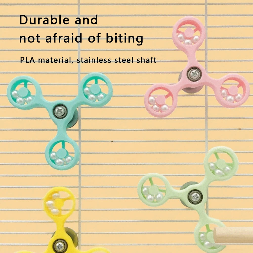 Interactive Parrot Rotating Windmill Toy Bird Cage Toy For Parrots Rotating Treat Dispenser For Mental Stimulation Entertainment