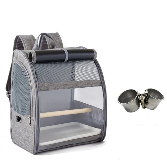 Portable Bird Carrier Bird Backpack with Perch and Tray for Birds Cockatiel Parrot Breathable Large Space Bird Cage Travel Bag