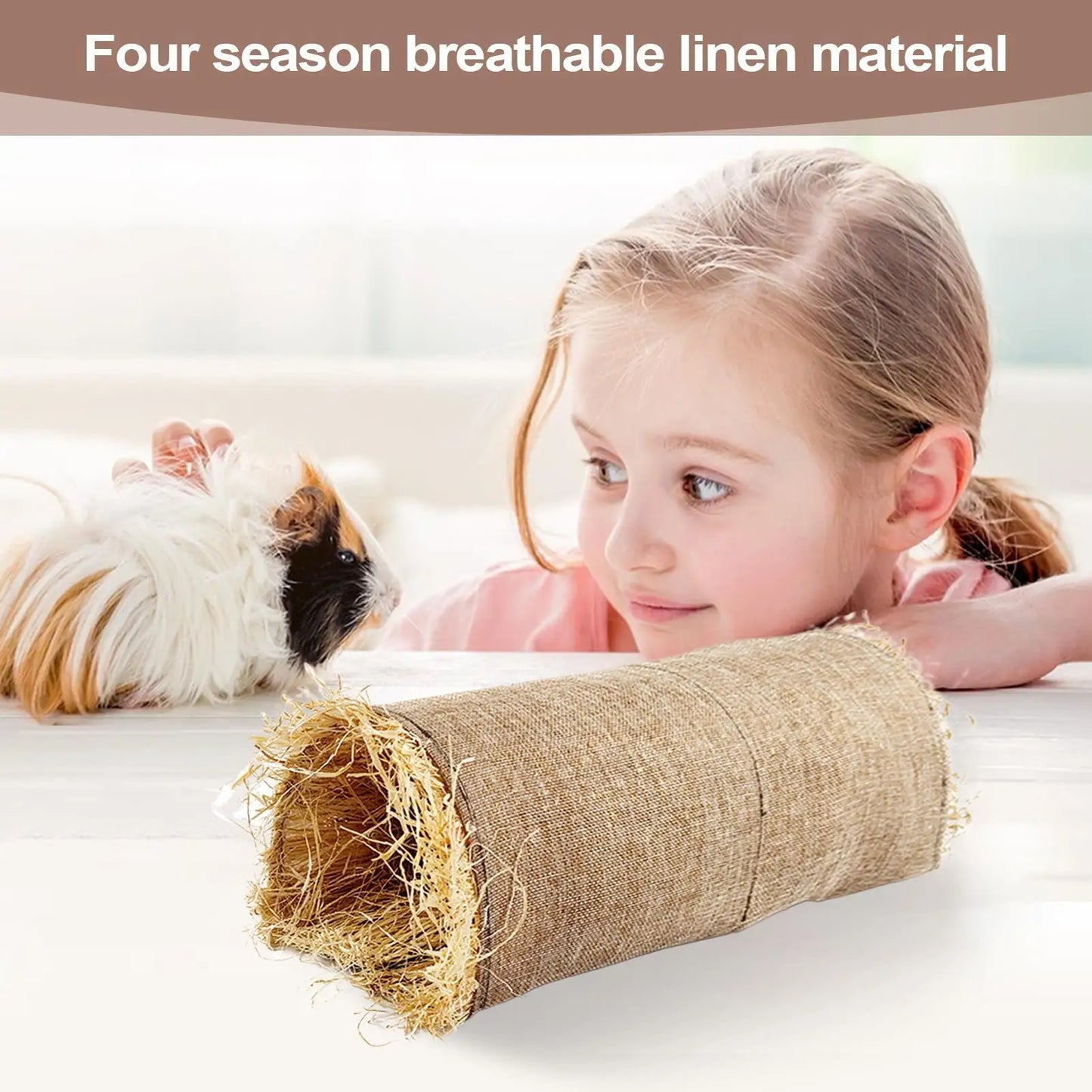 Rabbits House Indoor Breathable Bunny Grass Nest Woven Natural Toy Tunnel Cozy Nest For Sleeping Hiding Play Animal Indoor