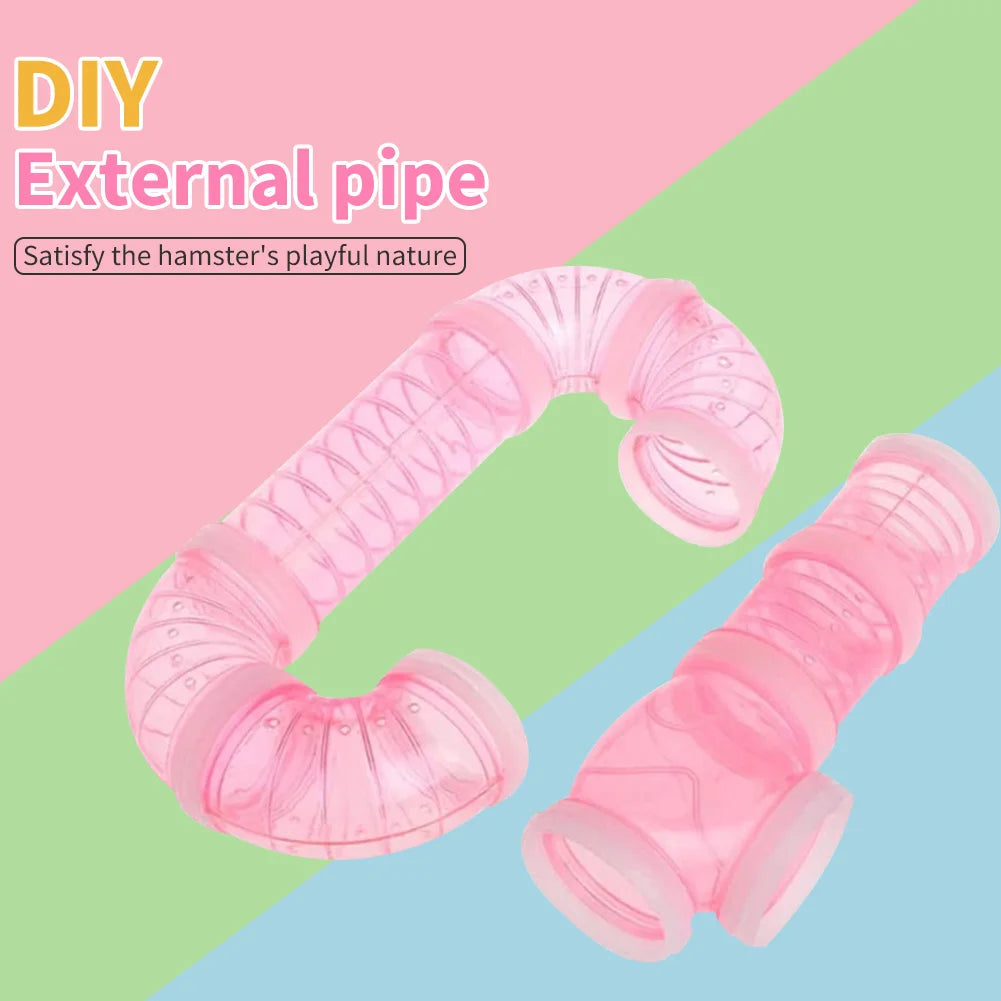 8pcs DIY Assembly Pipe Set Small Pet Hamster Sport Pipeline Training Tunnel Tool Retrofit External Small Pet Playing Toys