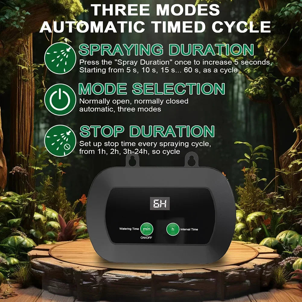 Automatic Reptile Mist Sprinkler & Timer Auto Controller Spray Kit System for Terrariums Amphibian Lizard Snake Frog Plants