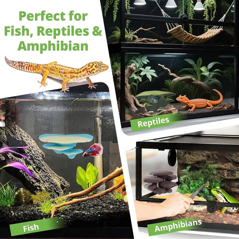 Mushroom Decor for Reptile Tank, Fish Tank, Pet-Safe Bearded Dragon Tank Accessories, Realistic Terrarium Plants for Leopard Gec