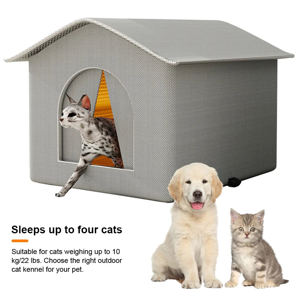 Stray Cat's House Waterproof Outdoor Feral Cats Houses Enclosed Pet Tent Cold Resistant Pet House Winter Warm for Winter Animal
