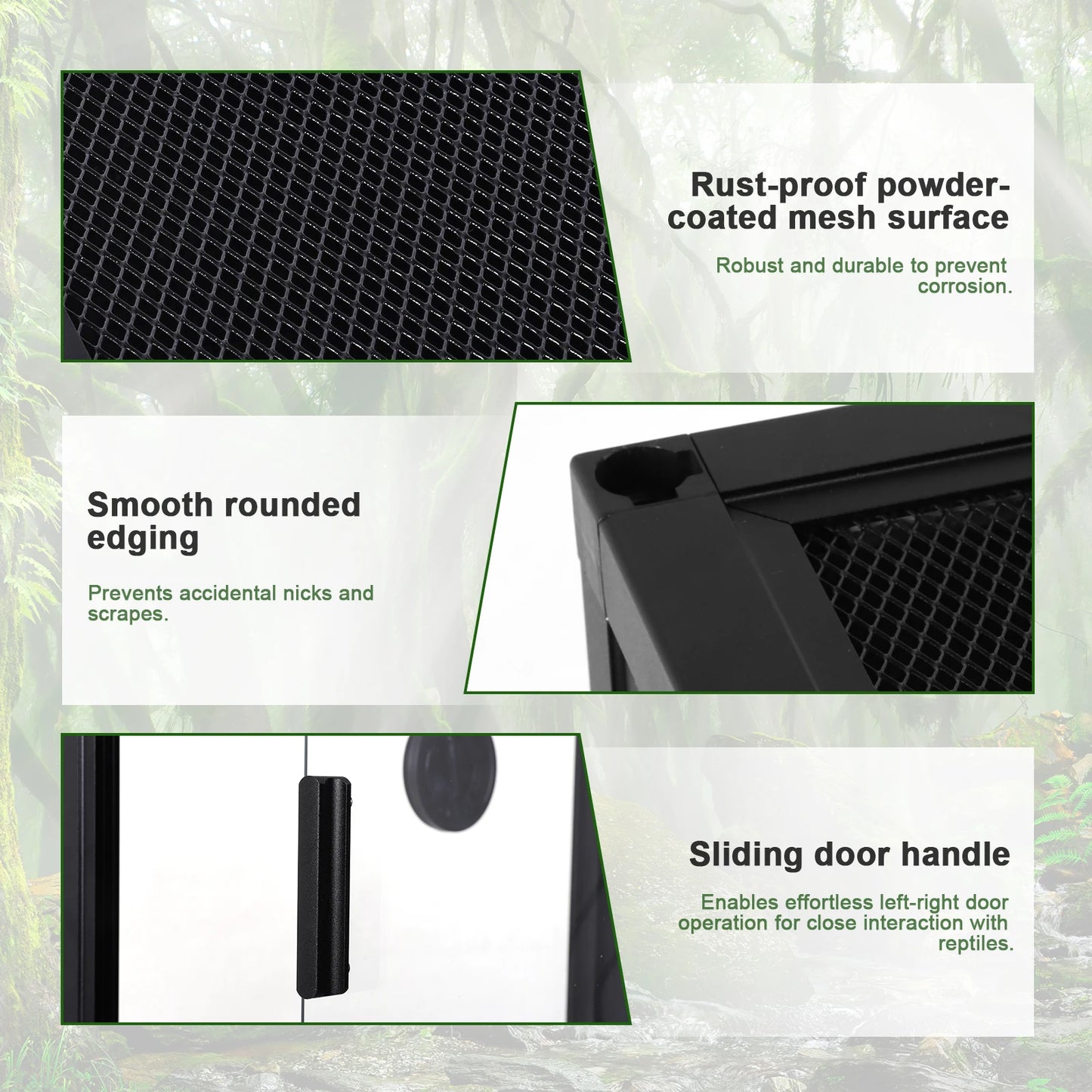 Climbing Pet Tank Front Opening Reptile Landscaping Container with Ventilation Plant Gecko Ecological Tank Gift for Pet