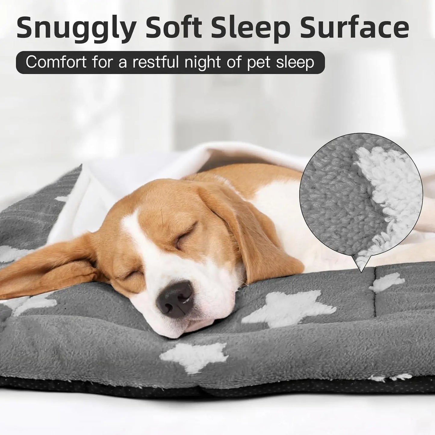 Mora Pets Cat Bed for Indoor Cats Washable Dog Crate Pad Cute Star Dog Bed Mat for Kennel t Flat Puppy KitteGrey 22 x 13