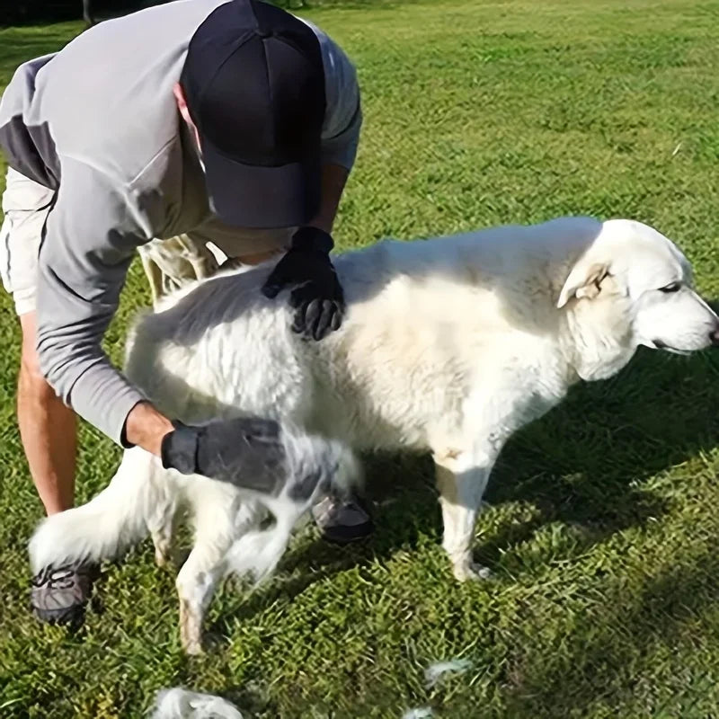 Gentle Pet Grooming Gloves Soft Textured Design for Cats Dogs Horses | Ergonomic Bathing Brushing for Sensitive Short Long Hair