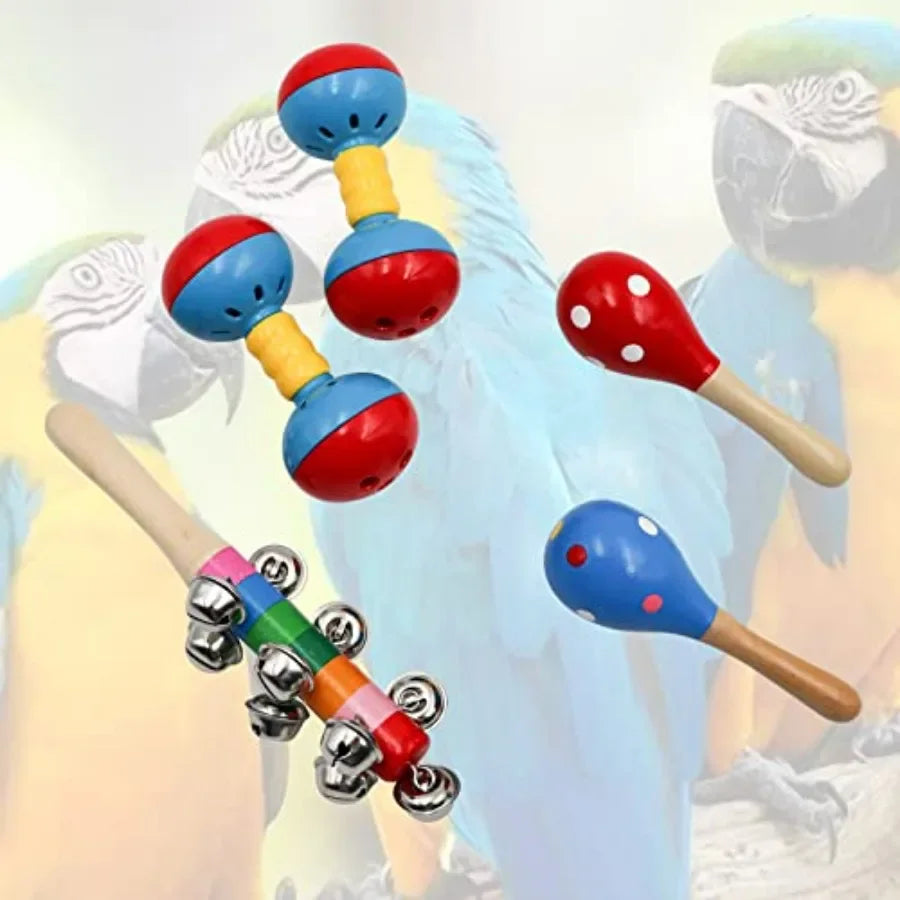 Colorful Bird Bell Toys 5 Pack Funny Bell Toys for Bird Cage Accessories Ideal for Chicken Birds Parrot Parakeet Cockatiel Budg