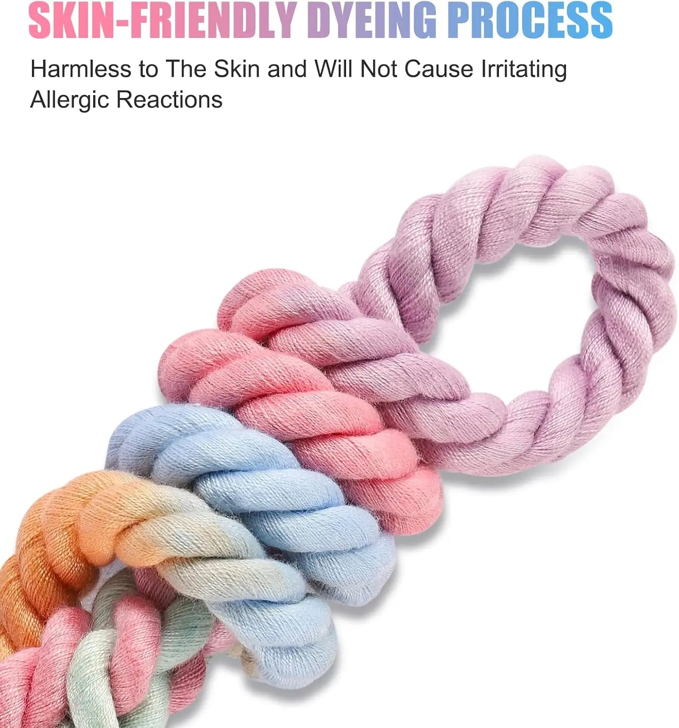 5FT Braided Cotton Dog Leash, Heavy Duty Clasp, Colorful Macaron, All Dog Sizes