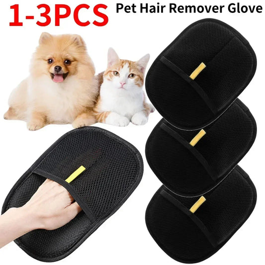 Pet Hair Remover Gloves – Reusable Cat & Dog Hair Cleaning Gloves for Furniture, Clothes & Car
