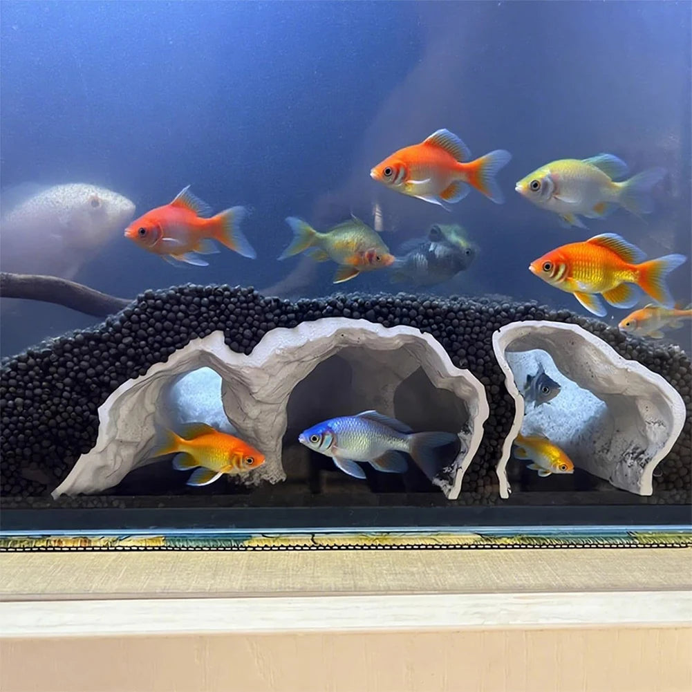 3D Printed Aquarium Decoration Underground Tunnel Cave Fish Tank Accessories Natural Shelter Breeding Landscaping Ornaments