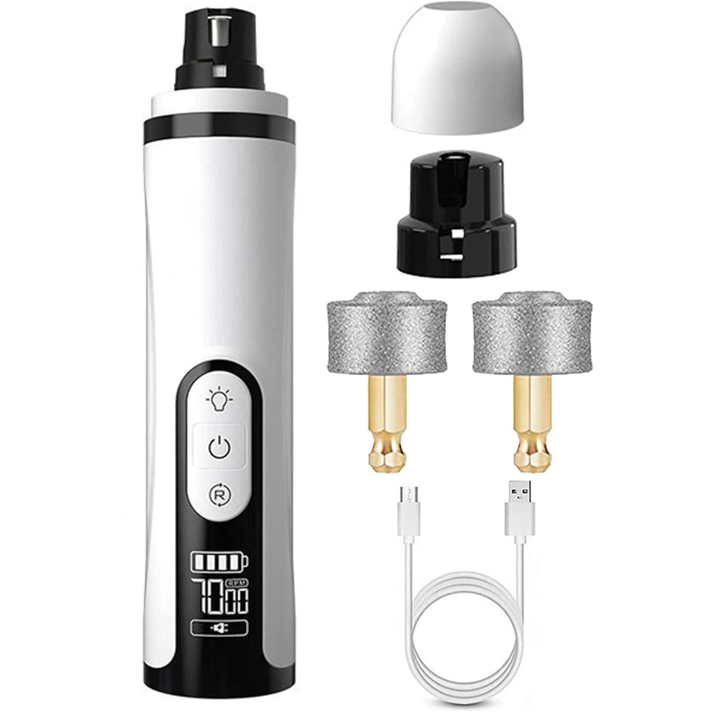 Electric Dog Nail Grinder Rechargeable Dog Nail Trimmer Quiet Cat Nail Grinder Suitable for Small Middle Large Dogs and Cats