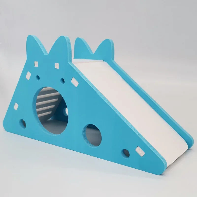 Assembled Hamster Slide Toy Guinea Pig Golden Bear Wooden Colorful Hamster House Small Pets Cage Toys Hamster Accessories