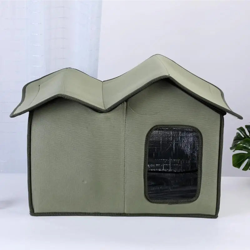 Cat Outdoor House Large Insulated Cat Shelter Waterproof Weatherproof Pet House With Transparent Door Washable Cat Hut For Cat