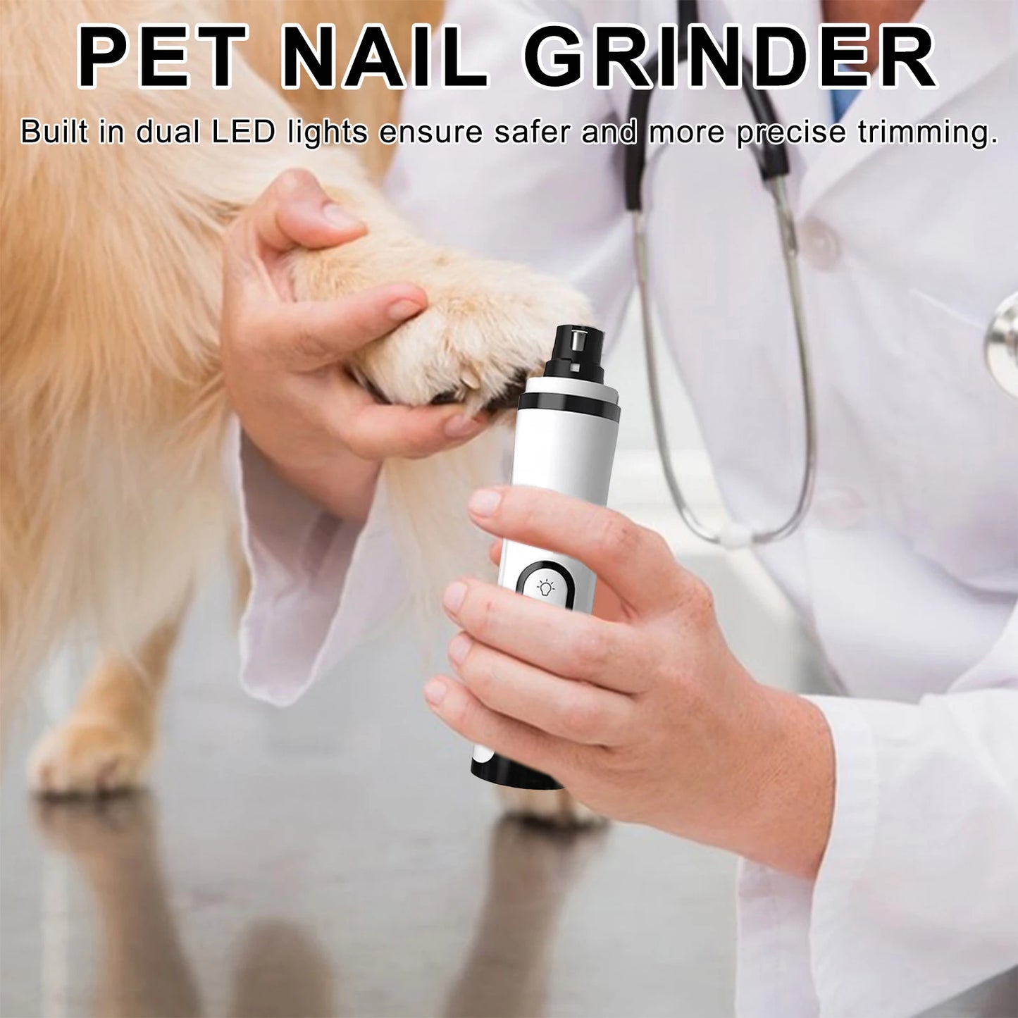 Electric Dog Nail Grinder Rechargeable Dog Nail Trimmer Quiet Cat Nail Grinder Suitable for Small Middle Large Dogs and Cats