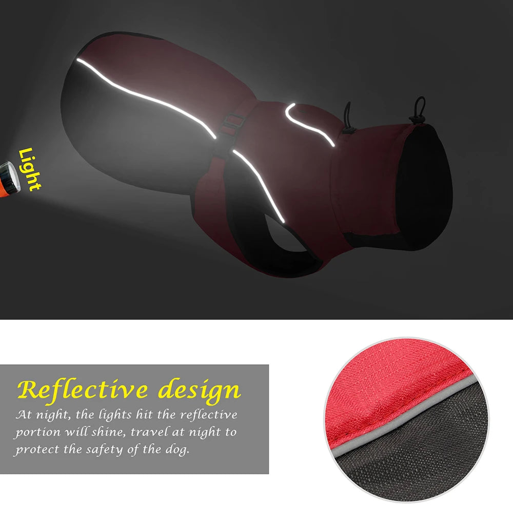 Dog Clothes Warm Large Dog Coat Jacket Reflective Raincoat Clothing For Medium Large Dogs French XL-6XL