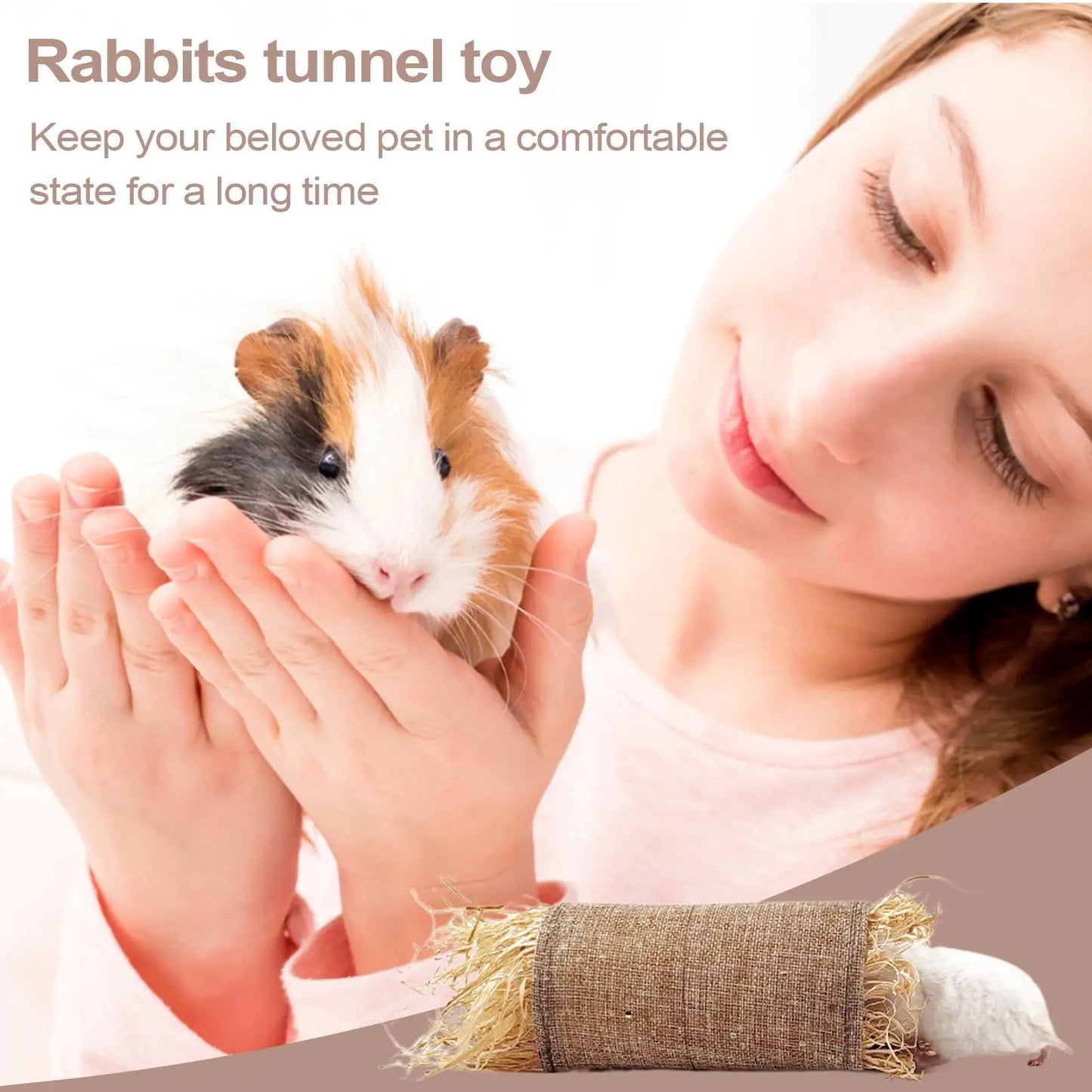 Rabbits House Indoor Breathable Bunny Grass Nest Woven Natural Toy Tunnel Cozy Nest For Sleeping Hiding Play Animal Indoor