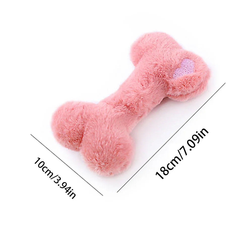 Dog Chew Toy Bone Shape - Squeaky Interactive Pet Toy for Puppies Small Medium Dogs, Durable Non-Toxic Chewing