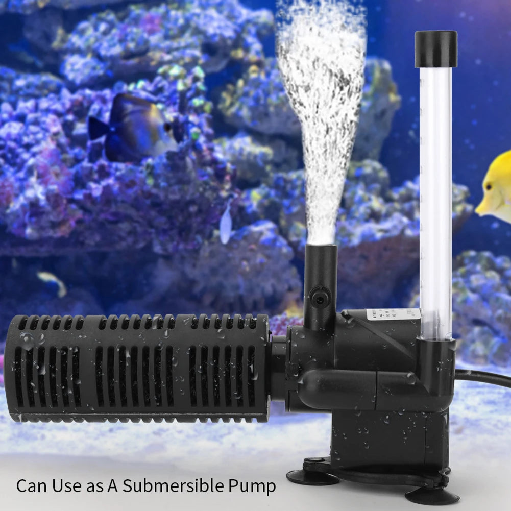 3 in 1 Aquarium Internal Filter Silent Fish Tank Filter Waterproof Mini Aquarium Filter Submersible Water Purifier for Fish Tank