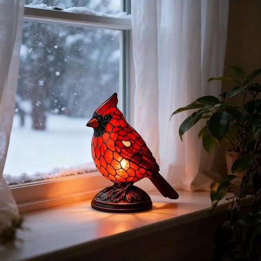 Red Bird Luminous USB Night Light, Indoor Tabletop Decor for Christmas & New Year, Low-Voltage Lamp, Holiday Gift