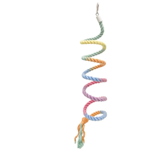 Screw Head Colored Cotton Parrot Pole Flexible Hanging Clip Swing Colorful Perch Easy To Install Rotating Bird Cotton Rope Swing