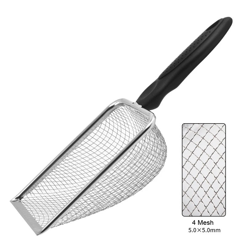 Pet Cleaning Tools Stainless Steel Feces Shovel Net Cat Litter Shovel Reptiles Lizard Sand Shovel Mesh Screen Fecal Spoon
