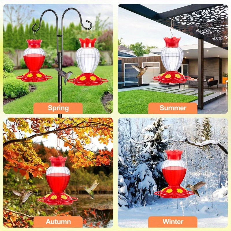 Hummingbird outdoor courtyard hanging water dispenser with habitat and ant proof pool, durable and easy to clean