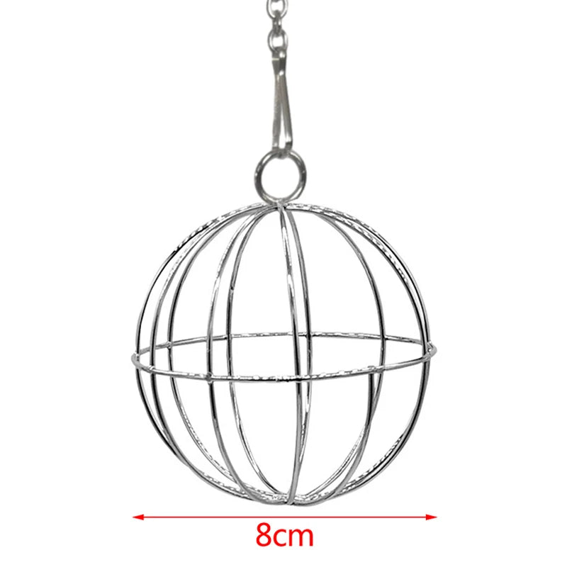 Stainless Steel Round Sphere Feed Dispense Exercise Hanging Hay Ball Guinea Pig Hamster Rabbit Pet Toy
