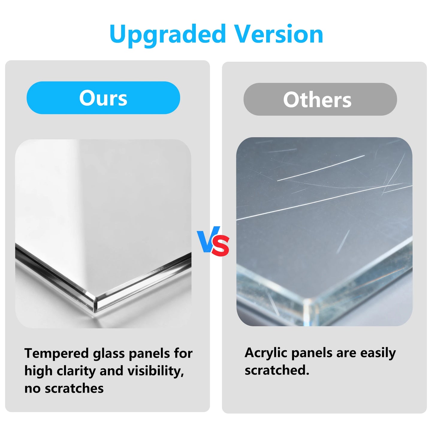 Wooden Hamster Cage Guinea Pig Cage Clear Small Animal cage with Open top Hamster Habitat Wooden Frame Tempered Glass Panels