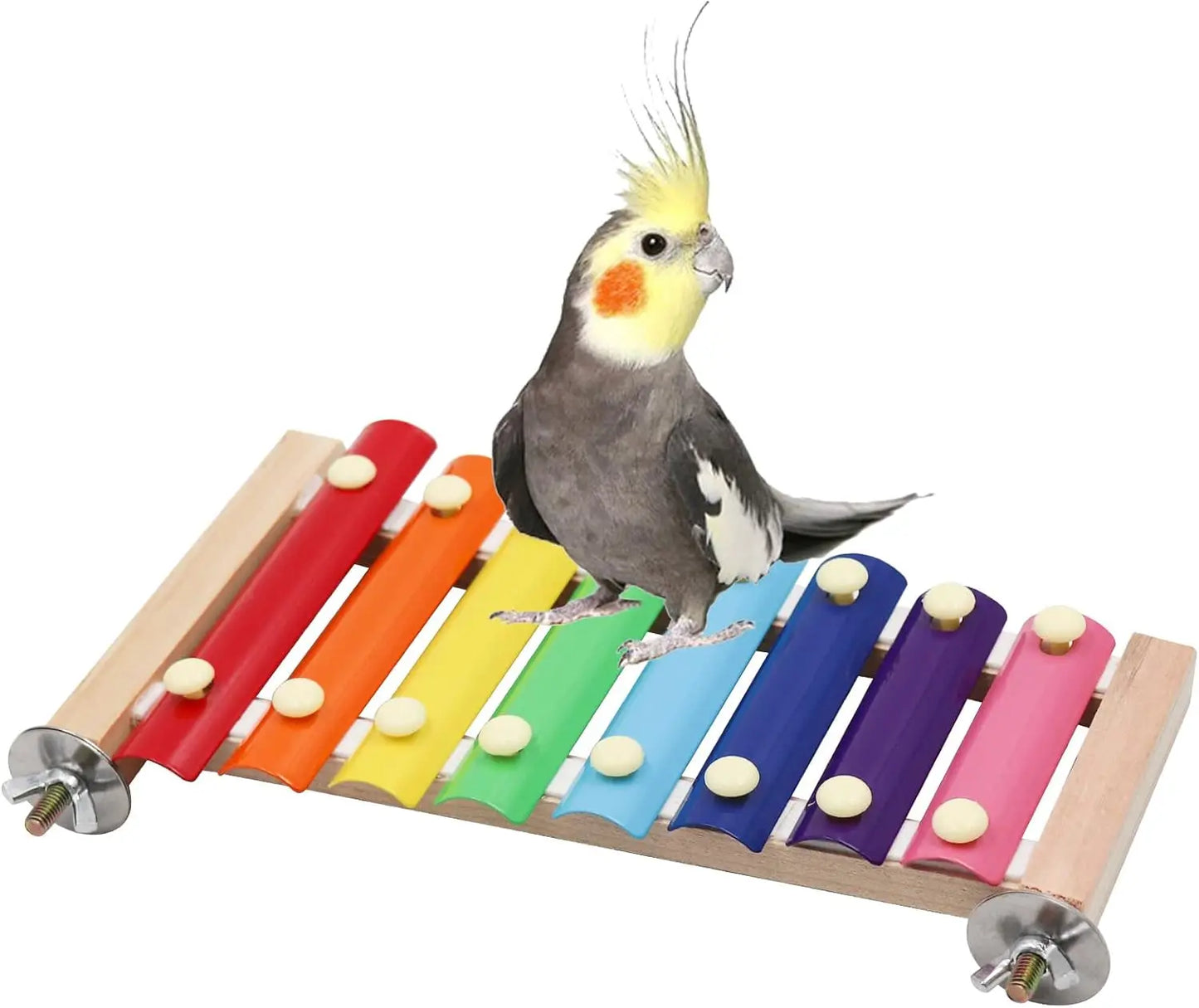 Colorful Suspensible Xylophone Toy with 8 Metal Keys for Parrots & Birds